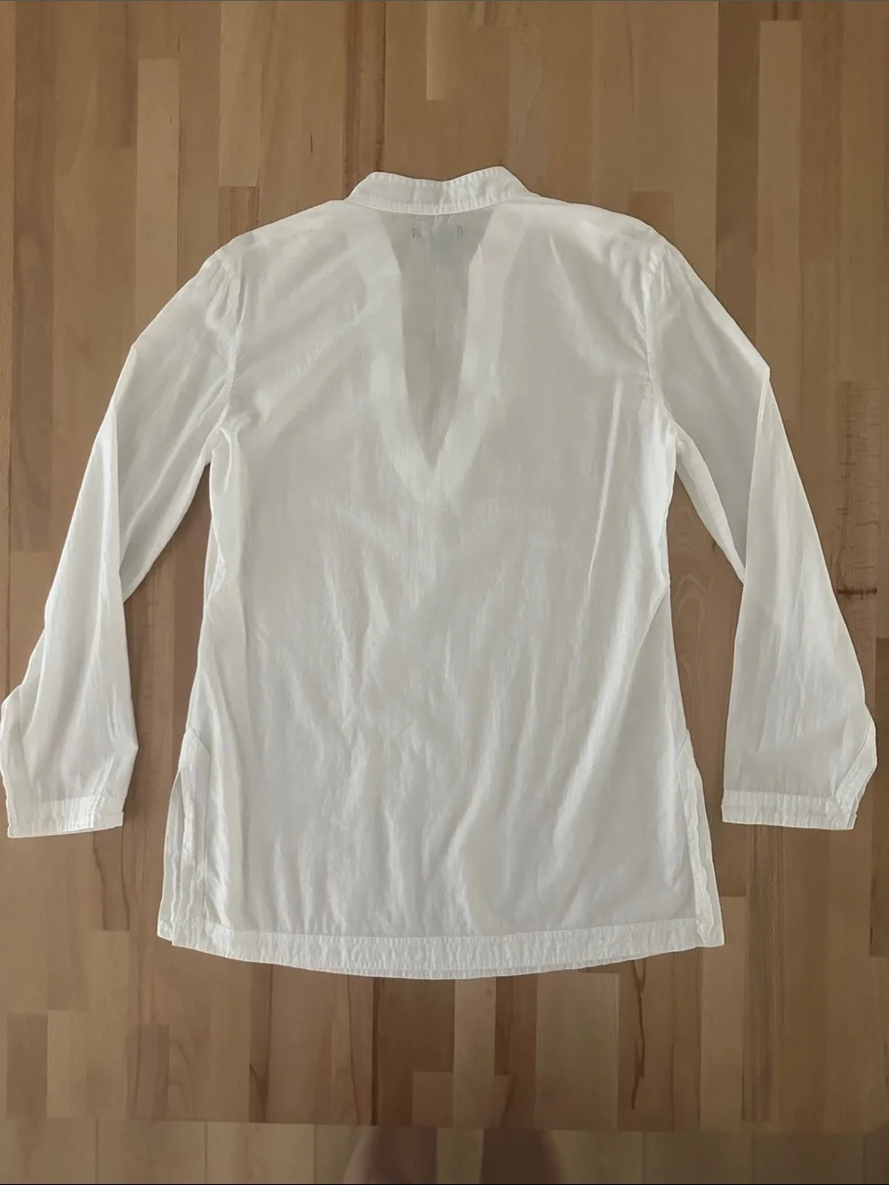 Tommy Hilfiger White Long-Sleeve V-Neck Tunic/Cover-up